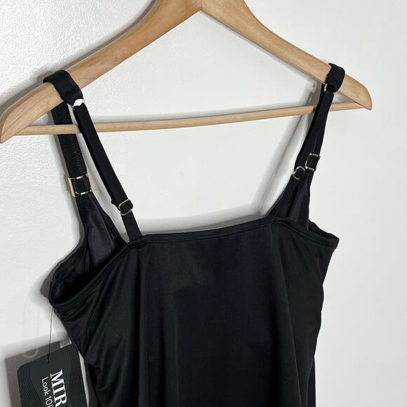 Miraclesuit Womens Swimwear Surplice Underwire Tank Top 34D Black Slimming - Picture 8 of 13